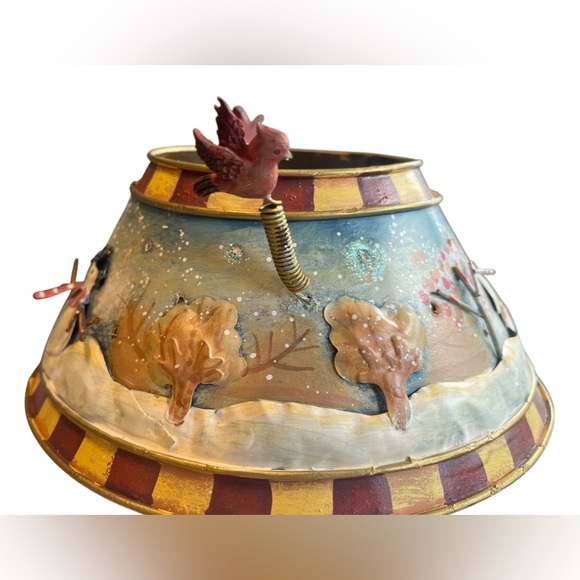 Snowman Christmas tea light votive candle holder lamp folk style snowman - Picture 5 of 13